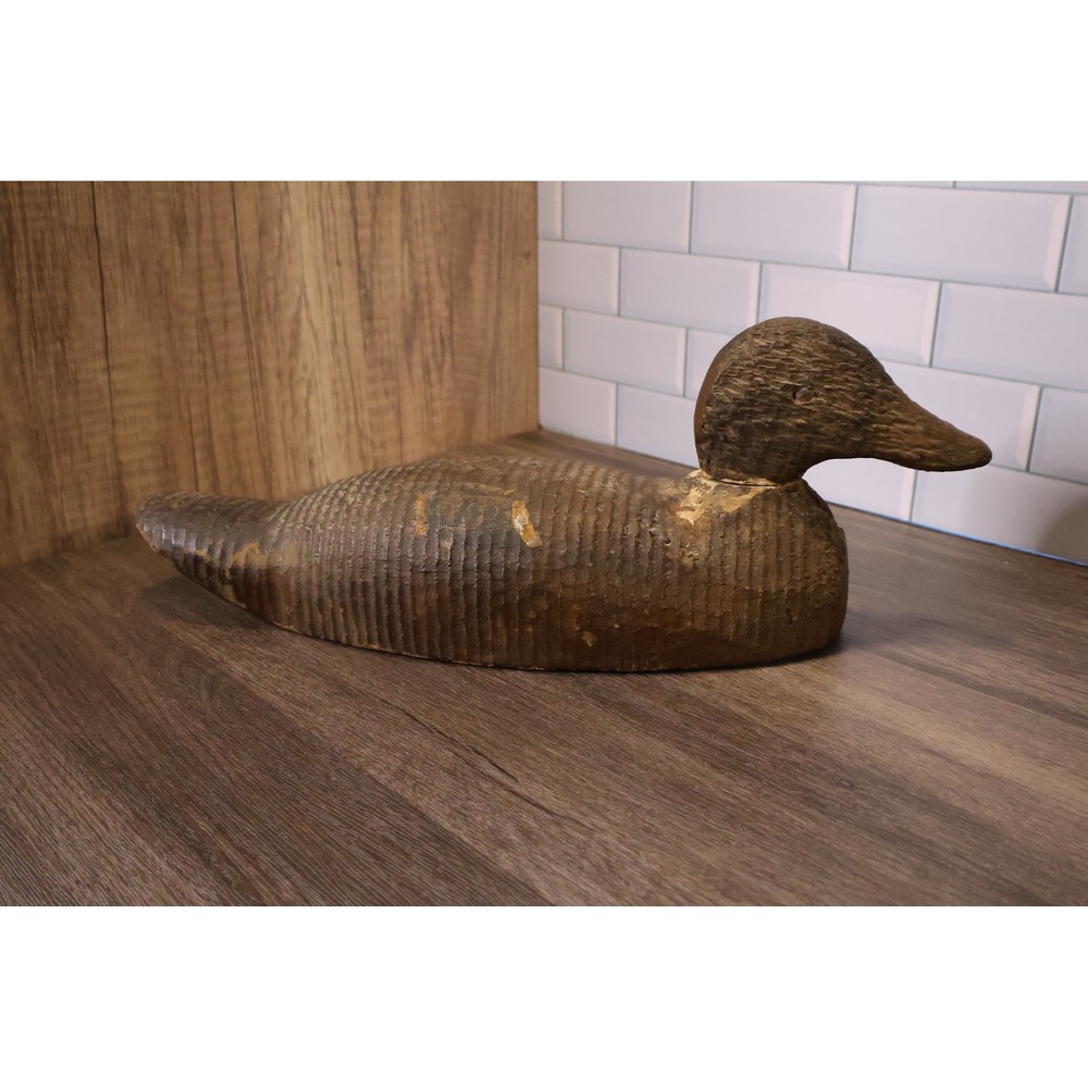 Vintage Primitive Wooden Duck Decoy Pascagoula Associated Folk Art 17"